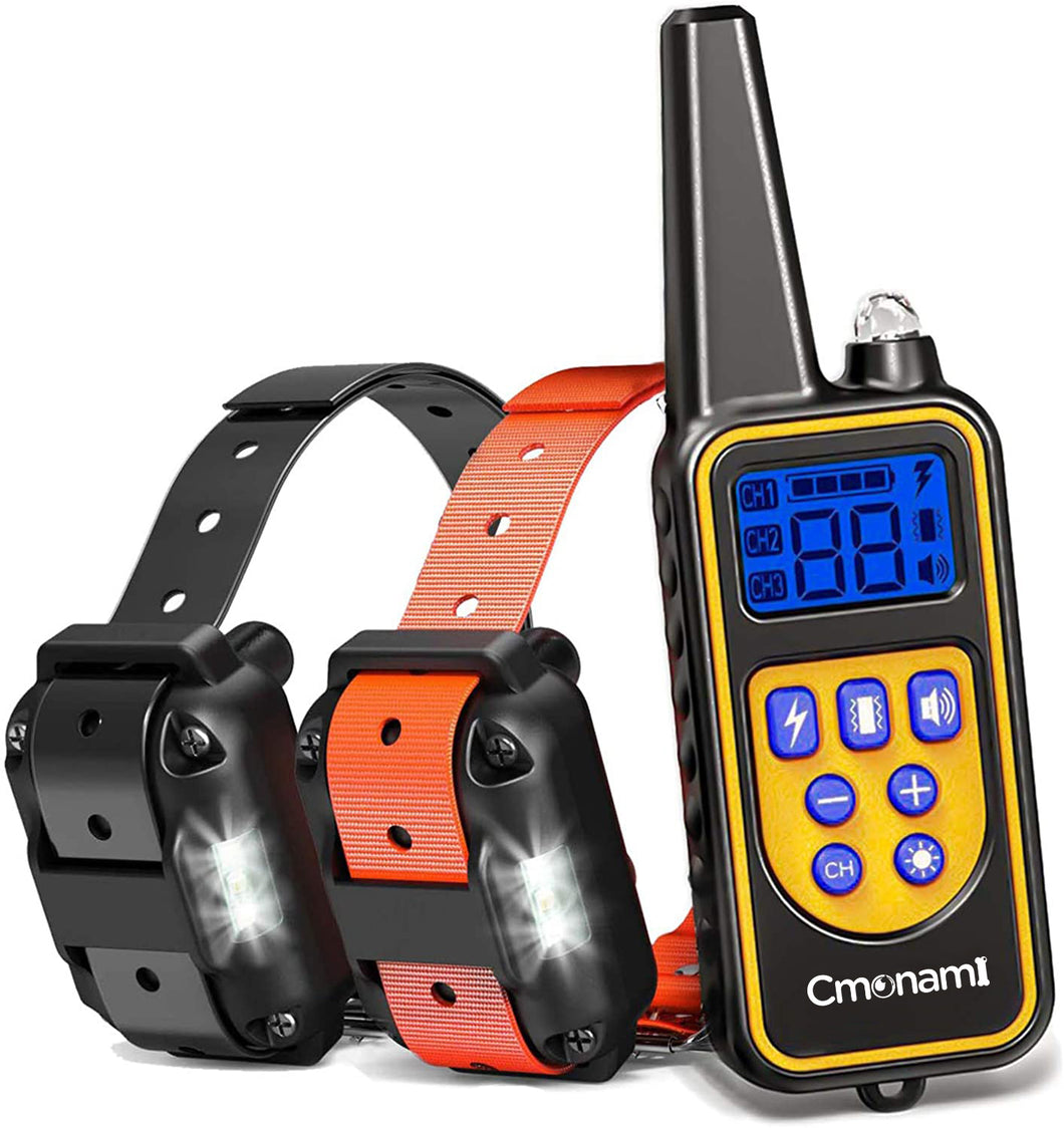 [Version for 2 Dogs]Dog Training Collar/Dog Shock Collar--1300 ft Remote Range-- Rechargeable/Waterproof IP67-MR002